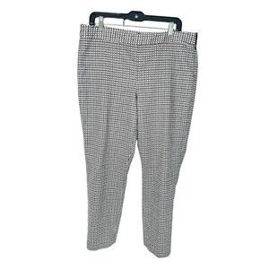 Talbots Womens Chatham Black White Pants Geometric Size 12 Office Career Stretch